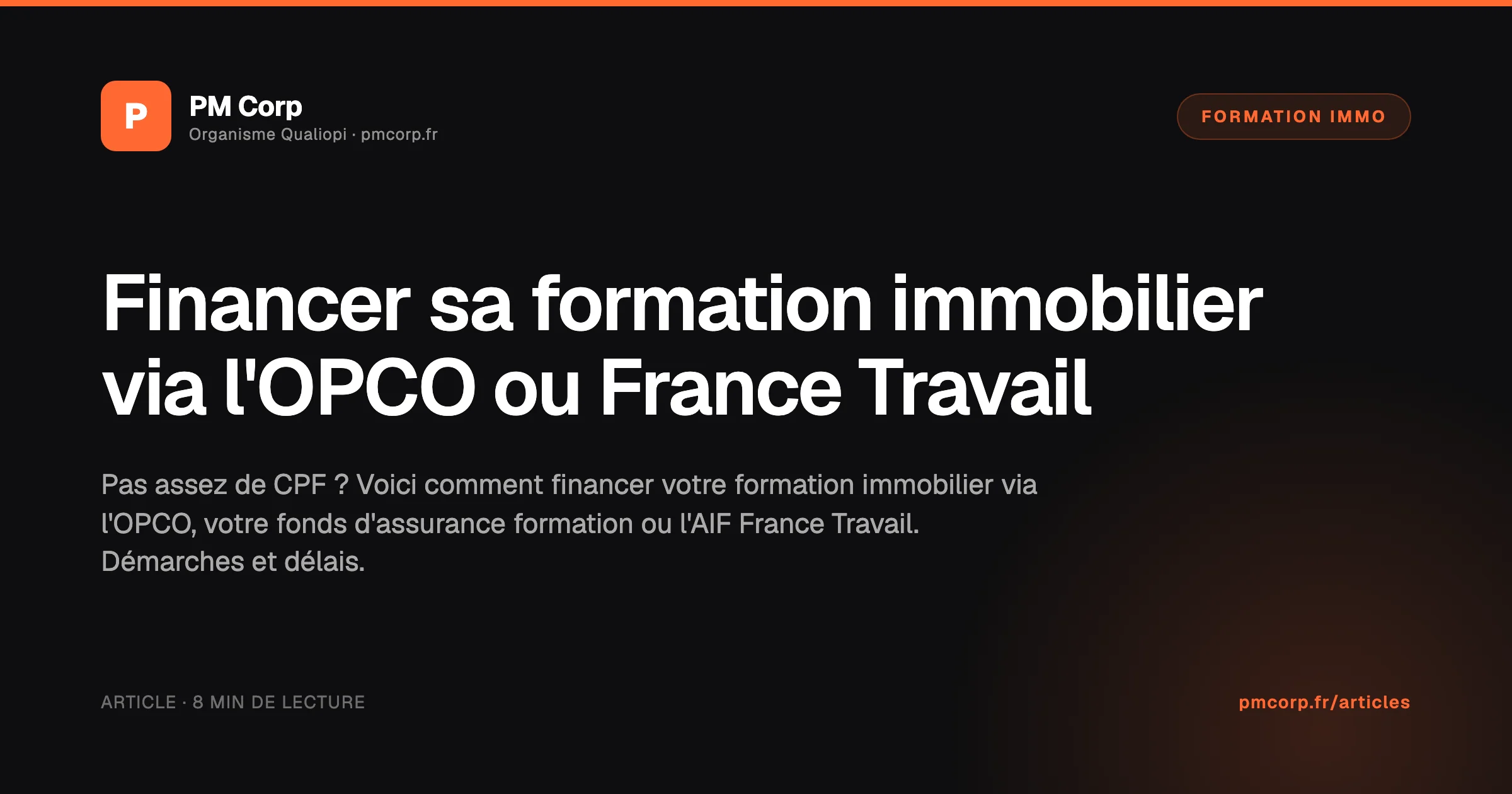 Illustration éditoriale sobre sur le financement d'une formation immobilier hors CPF : OPCO, fonds d'assurance formation et France Travail